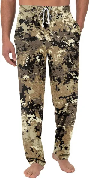 GOFULY Pajamas Pants For Men Wide Plaid Sleep & Lounge Pj Bottoms Elastic Waist Drawstring Knit Pants Casual Sleepwear Pants