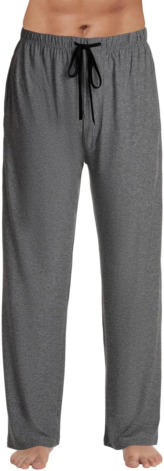 GOFULY Plaid Pajama Pants Men Wide Warm Sleep & Lounge Pj Elastic Waist Drawstring Pants Baggy Sleepwear With Pockets
