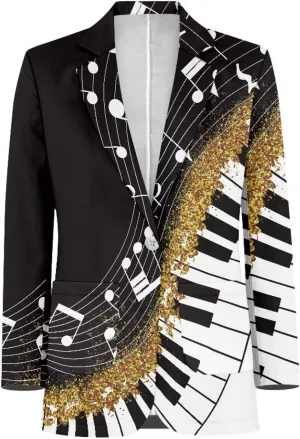 Gomyblomy One Button Formal Dress, Fashion Formal Blazer with Pockets, Casual Sports Jacket for Men