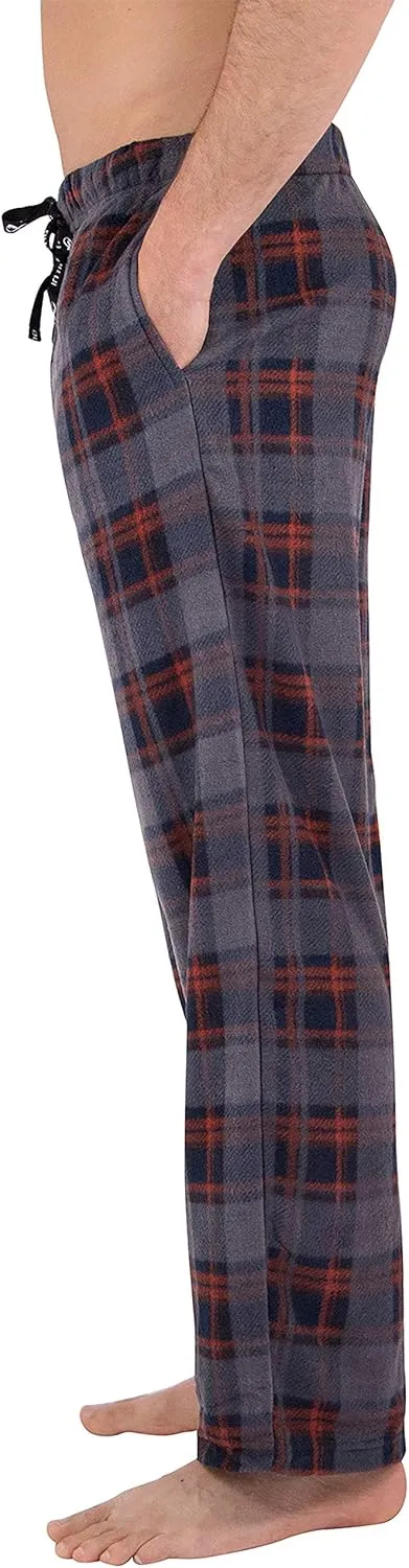 INTIMO mens Microfleece Plaid Lounge Pant
