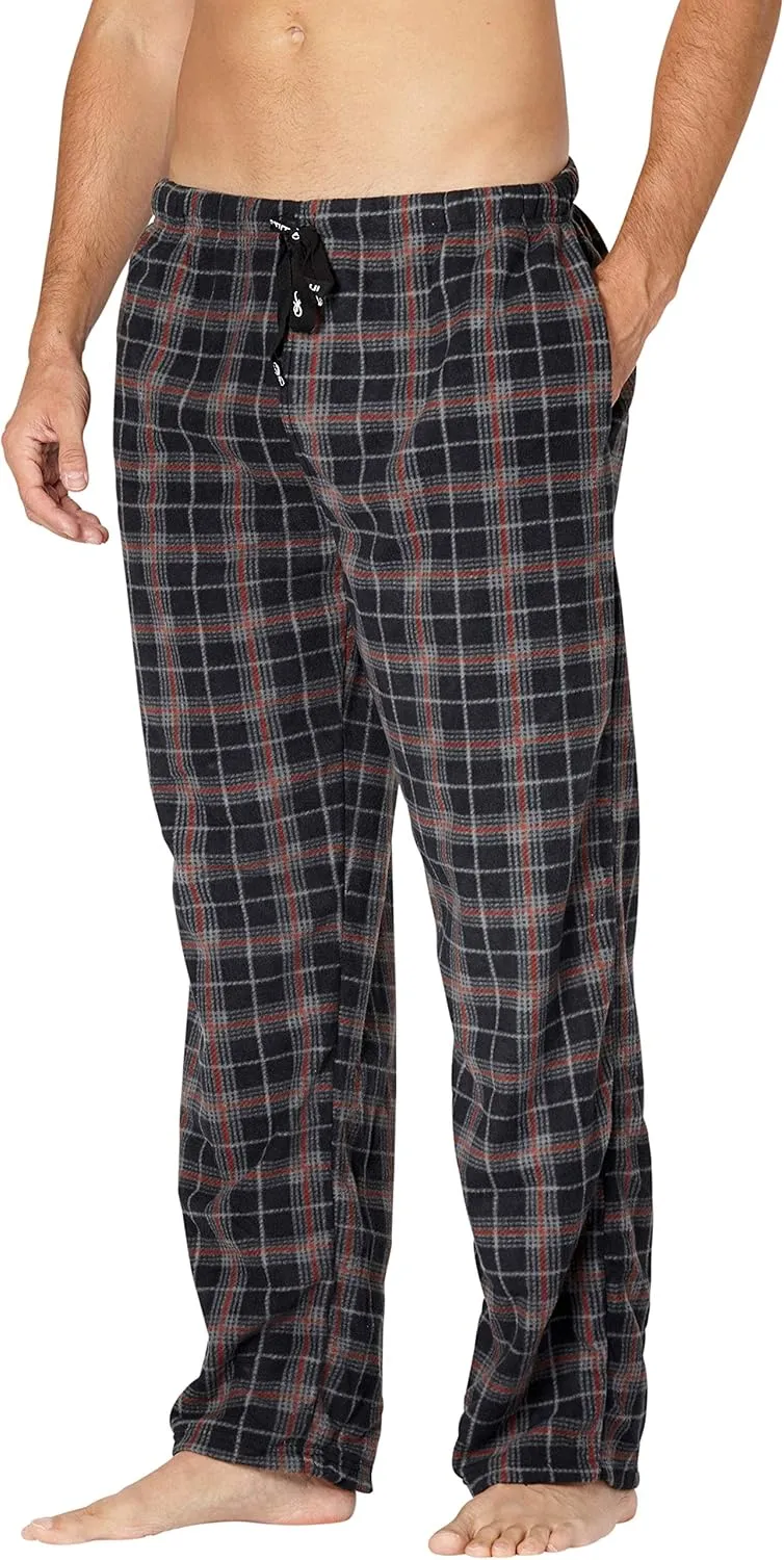 INTIMO mens Microfleece Plaid Lounge Pant