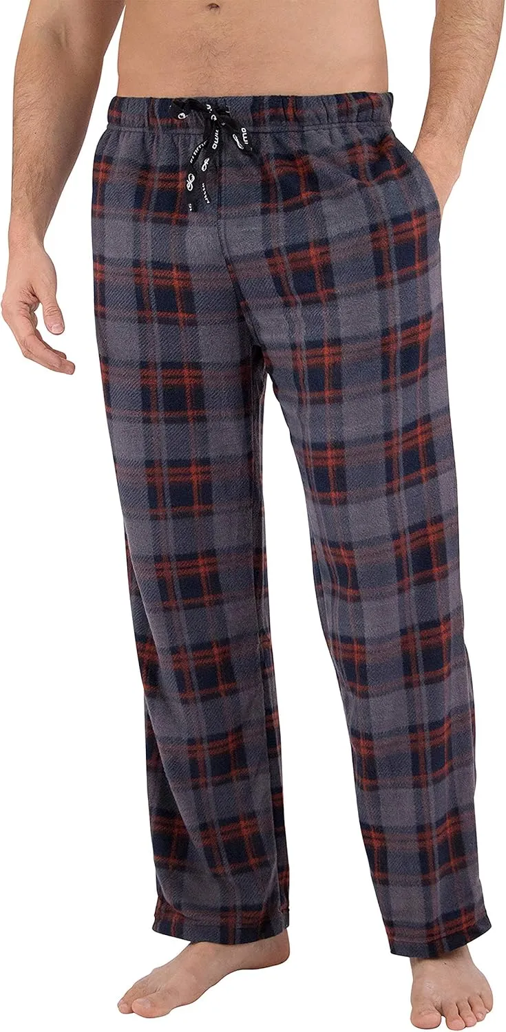 INTIMO mens Microfleece Plaid Lounge Pant