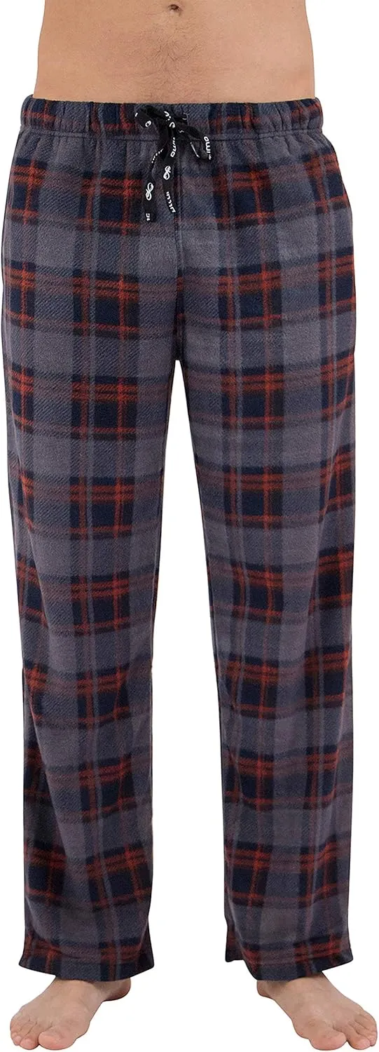 INTIMO mens Microfleece Plaid Lounge Pant