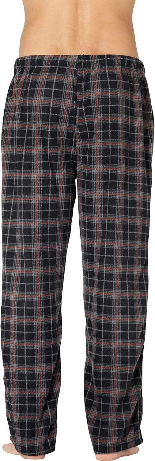 INTIMO mens Microfleece Plaid Lounge Pant