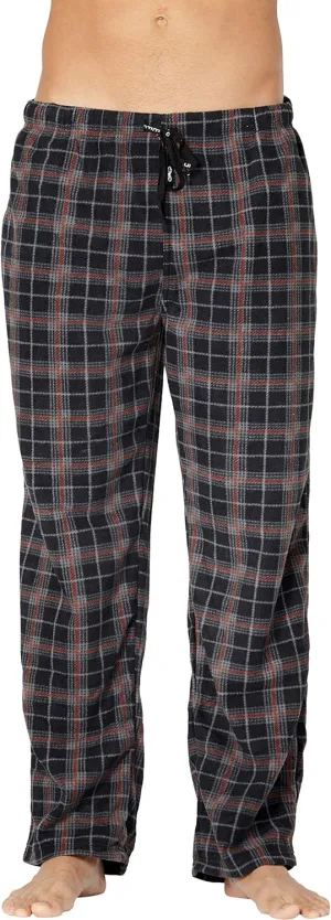 INTIMO mens Microfleece Plaid Lounge Pant