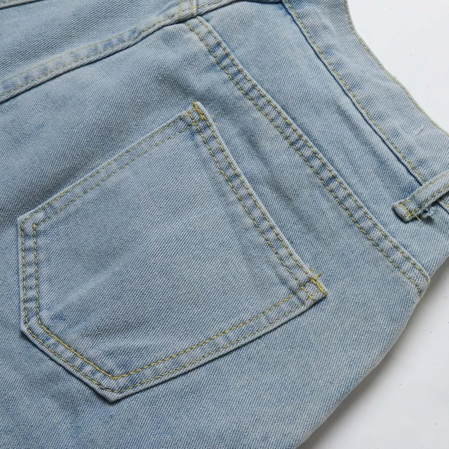 Jeans Shorts Womens Stretchy High Waisted Denim Shorts Ripped Summer Folded Hem Casual Cut Off Shorts with