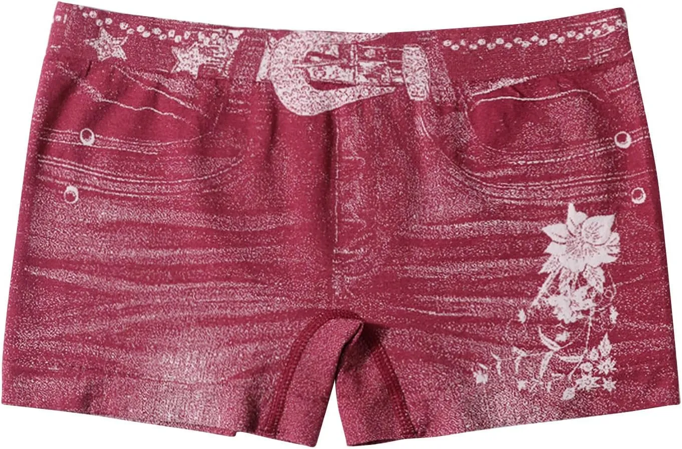 Jegging Shorts for Women Casual Summer High Elastic Mid Waisted Slim Fit Lightweight Yoga Printed