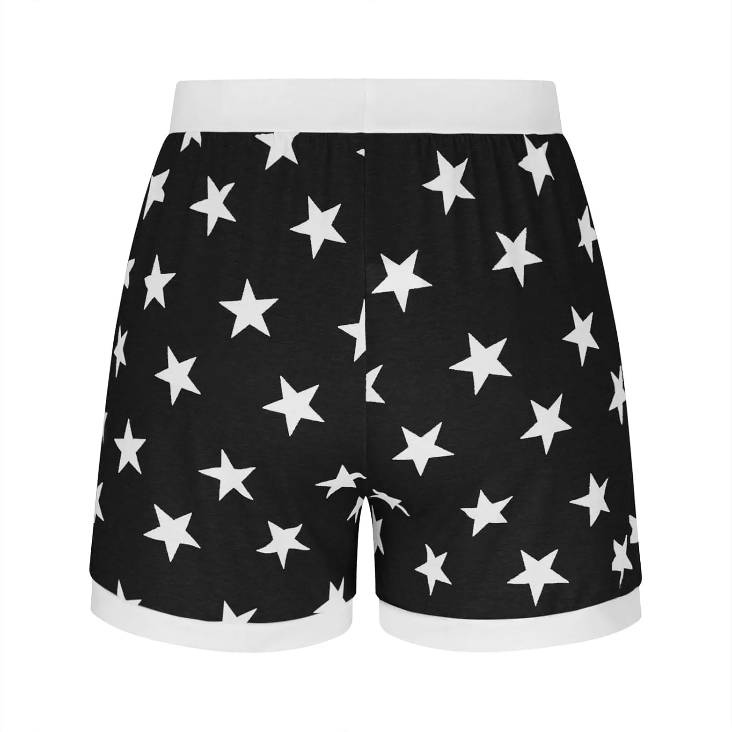JIEMUXIU Shorts for Women Trendy 2025 Casual Stars Printed Drawstring Shorts Summer Beach Elastic Waist Vacation Clothes