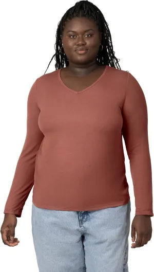 Kindred Bravely Ribbed Bamboo Maternity V-Neck T-Shirt, Long Sleeve
