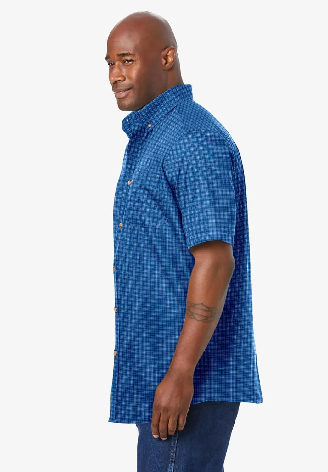 KingSize Men's Big & Tall Short Sleeve Wrinkle-Free Sport Shirt