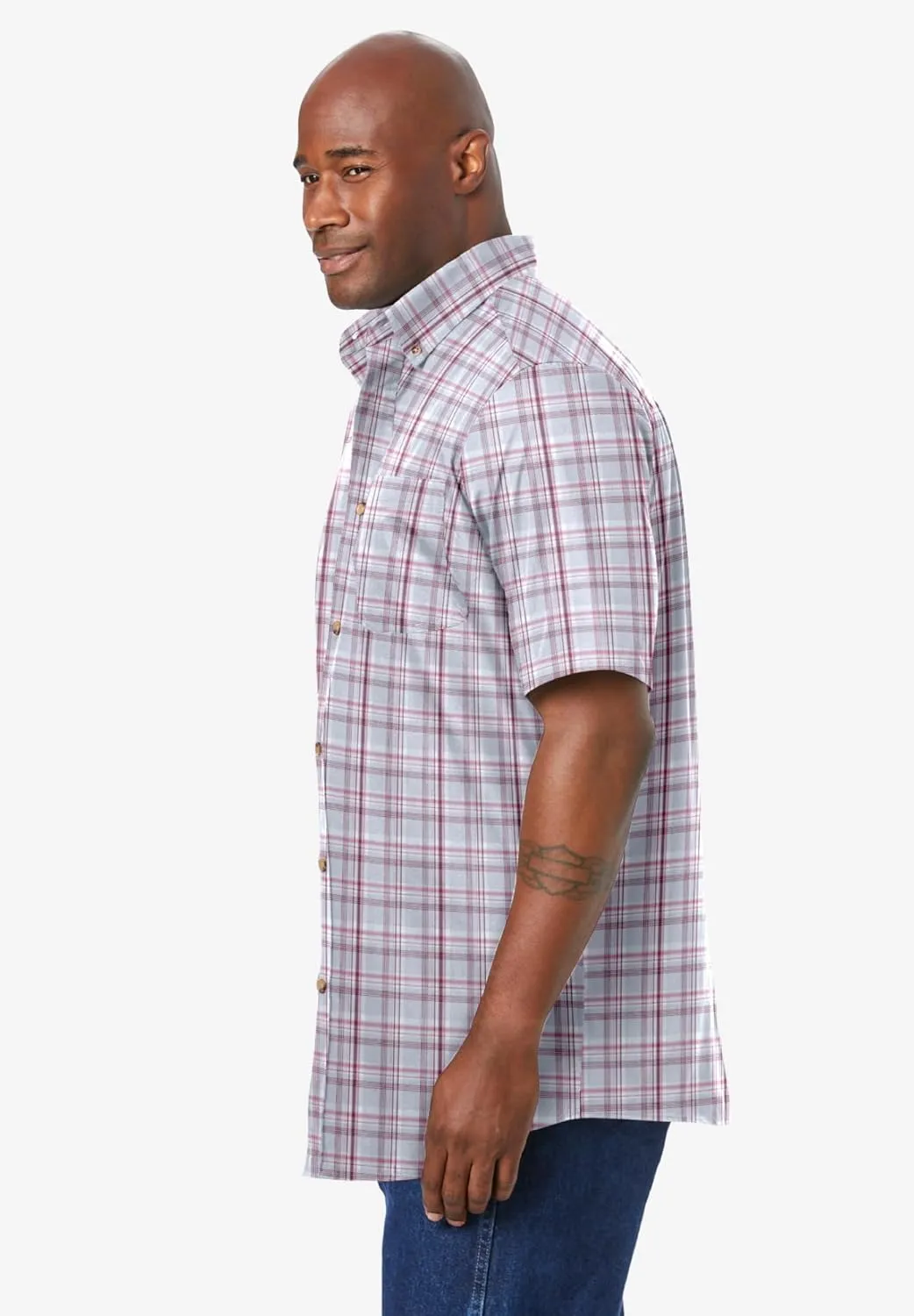 KingSize Men's Big & Tall Short Sleeve Wrinkle-Free Sport Shirt