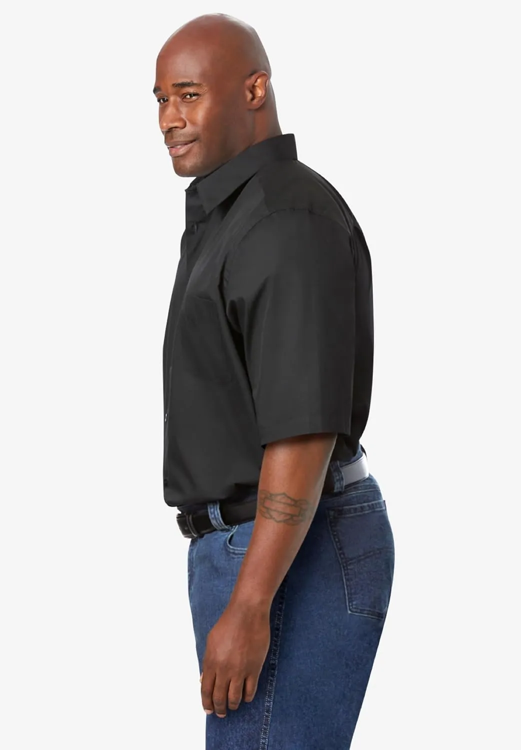 KingSize Men's Big & Tall Tall Wrinkle-Free Short-Sleeve Dress Shirt
