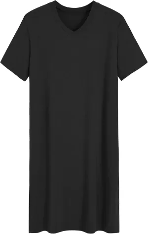 Latuza Men's Viscose Nightshirt Short Sleeves Sleep Shirt