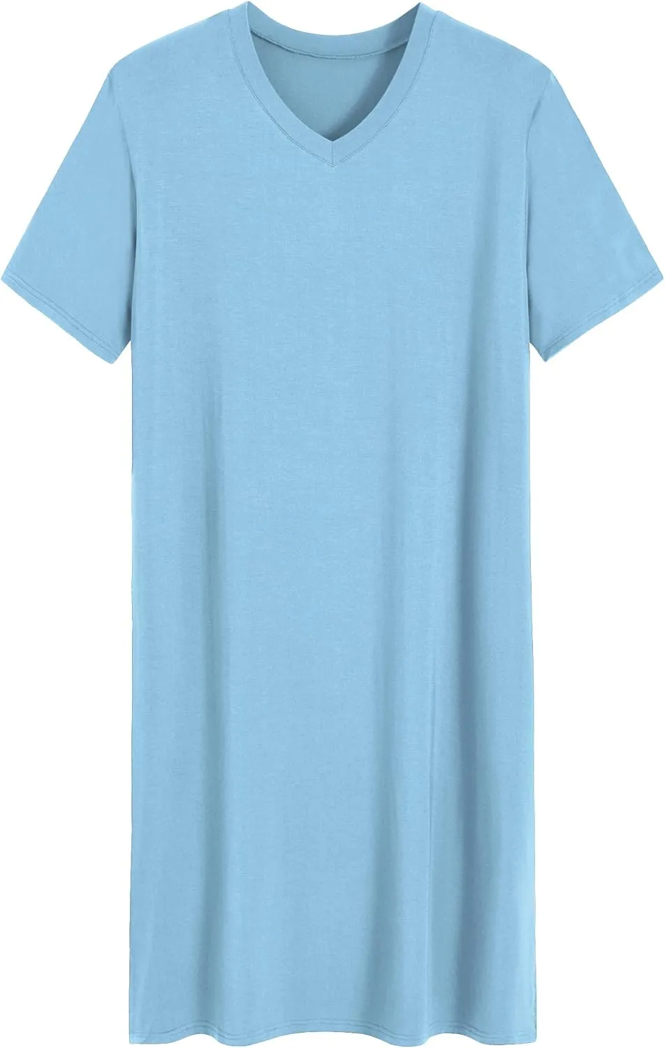 Latuza Men's Viscose Nightshirt Short Sleeves Sleep Shirt