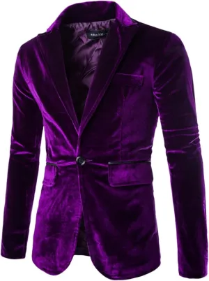 LCMTWX Blazers for Men Mens Open Slim Fit One Button Contrast Color Suit Jacket Full Body Winter Suit Men