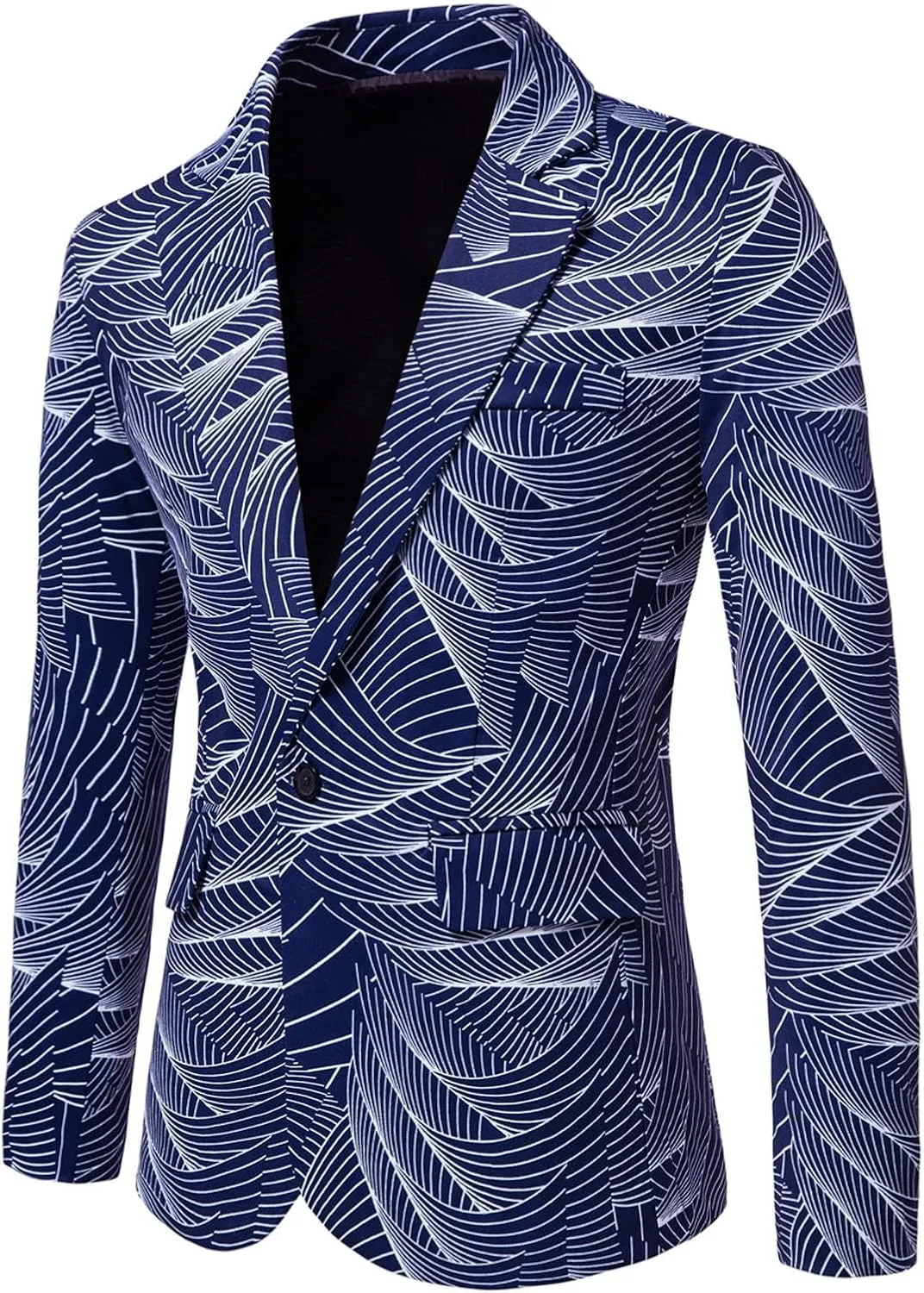 LCMTWX Blazers for Men Men's Winter Jacket Coats Casual Striped Printing Jacket Light Business One-button Ski Racing Suit