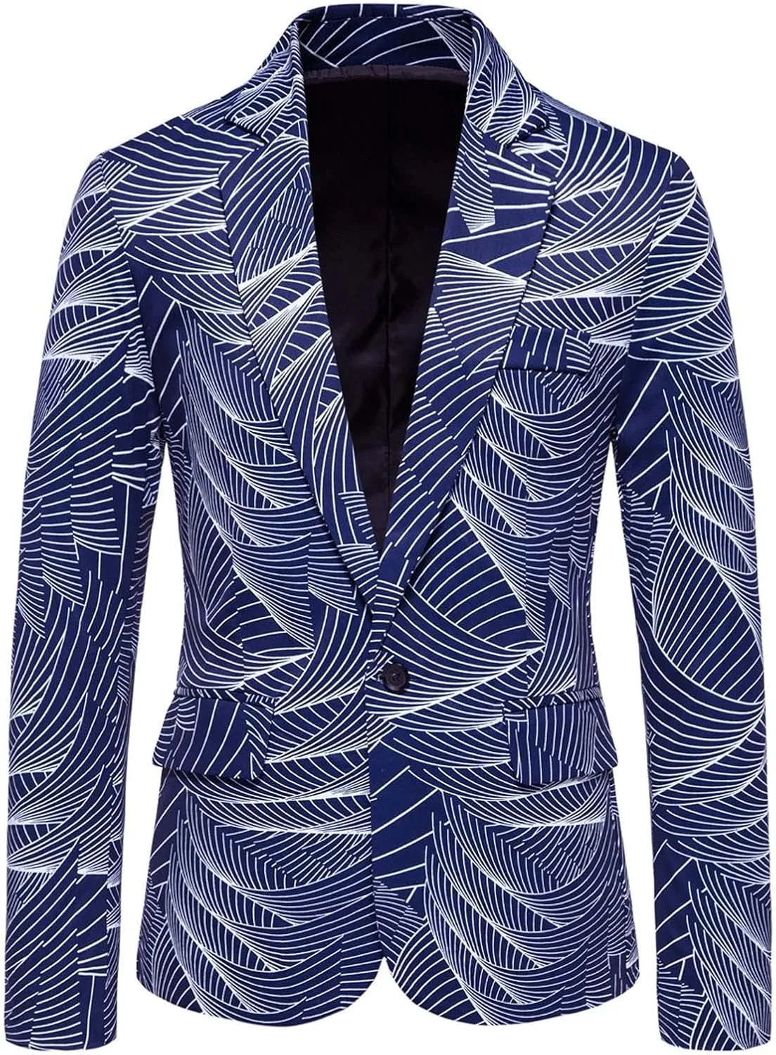 LCMTWX Blazers for Men Men's Winter Jacket Coats Casual Striped Printing Jacket Light Business One-button Ski Racing Suit