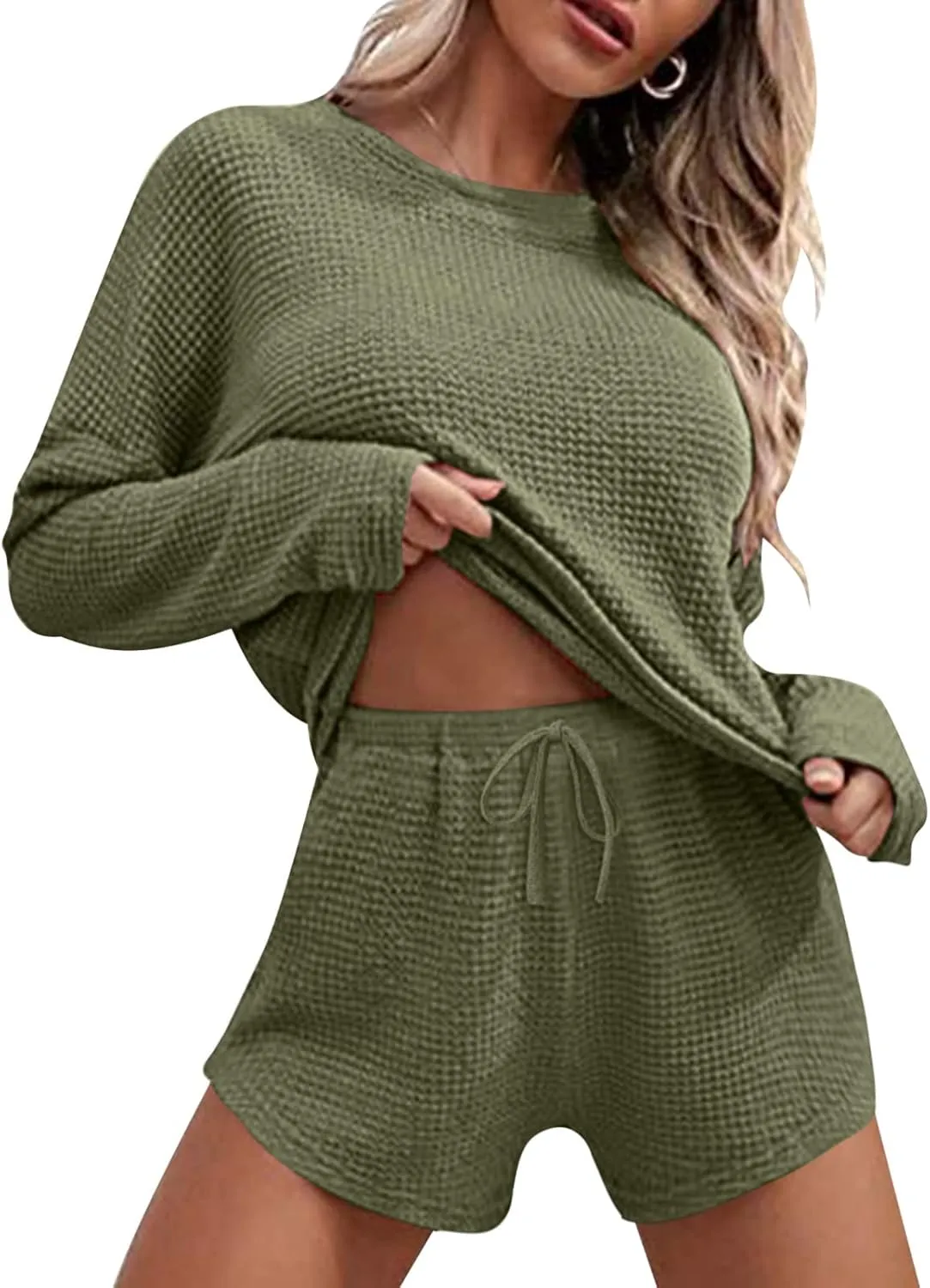 LCMTWX Gym Outfits For Women Set Womens Home Clothes Short Sleeved Silk Like Pajamas Womens Summer Active Wear Sets For