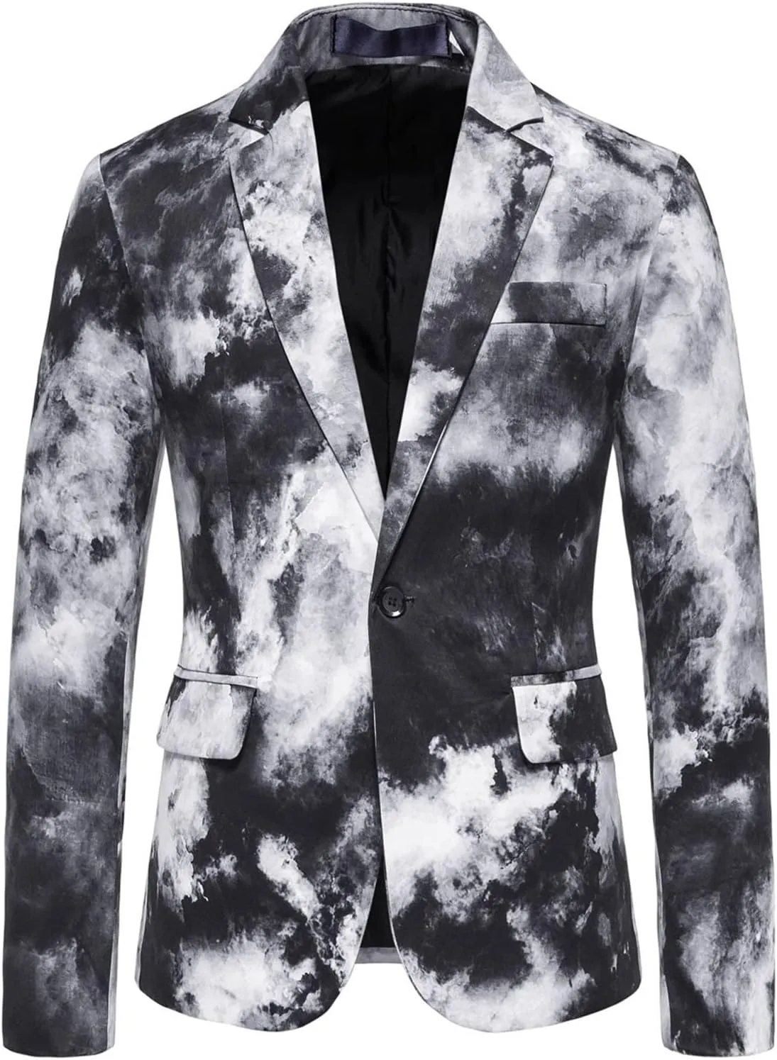 LCMTWX Mens Blazers Men's Fashion Coat Casual Pocket Button Suit Jacket Buckle Loved Printed Single-breasted Mens Suit