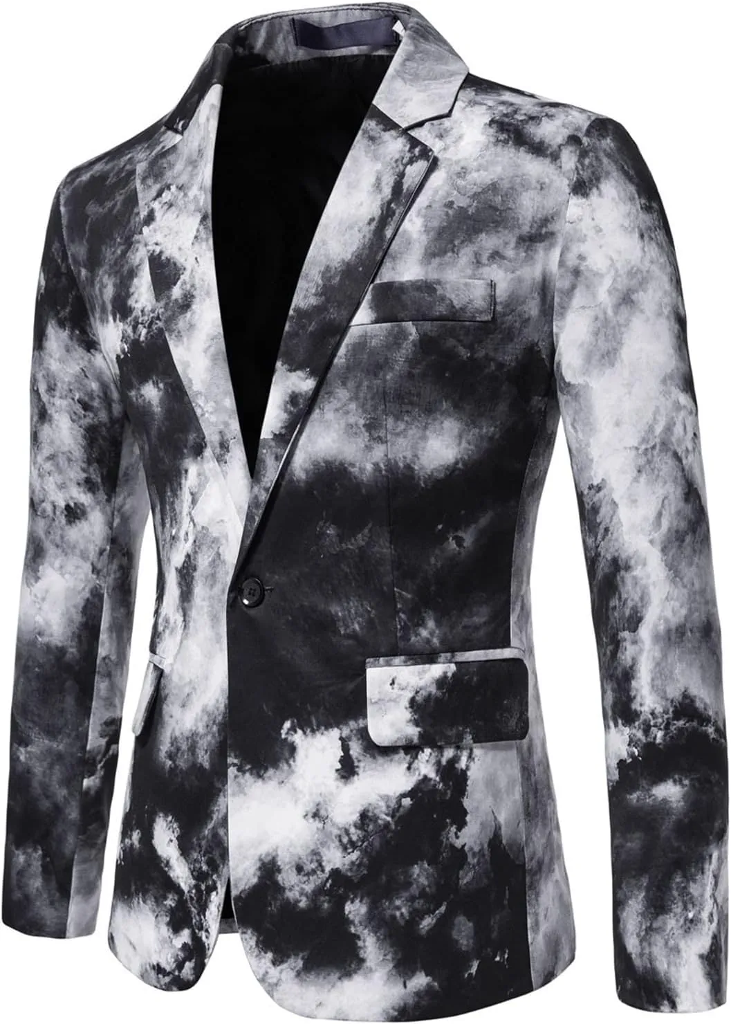 LCMTWX Mens Blazers Men's Fashion Coat Casual Pocket Button Suit Jacket Buckle Loved Printed Single-breasted Mens Suit