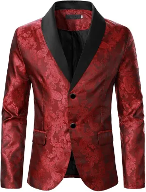 LCMTWX Mens Blazers Men's Fashion Coat Casual Pocket Button Suit Jacket Buckle Loved Printed Single-breasted Mens Suit