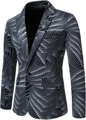 LCMTWX Mens Blazers Men's Fashion Coat Casual Pocket Button Suit Jackets Buckle Loved Printed Men Christmas Suit Jacket