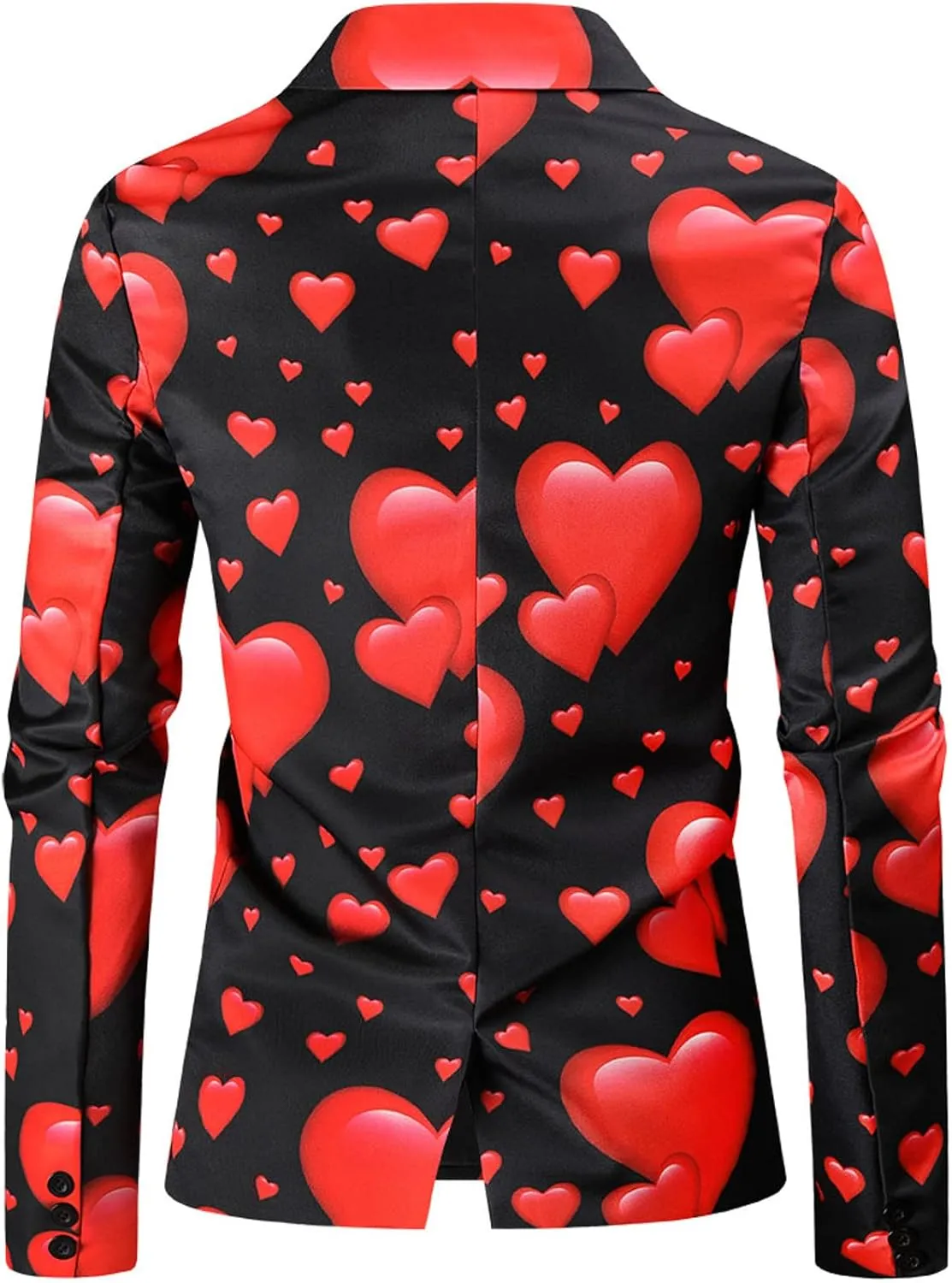 LCMTWX Mens Blazers Men's Fashion Coat Casual Pocket Button Suit Jackets Buckle Loved Printed Men Christmas Suit Jacket