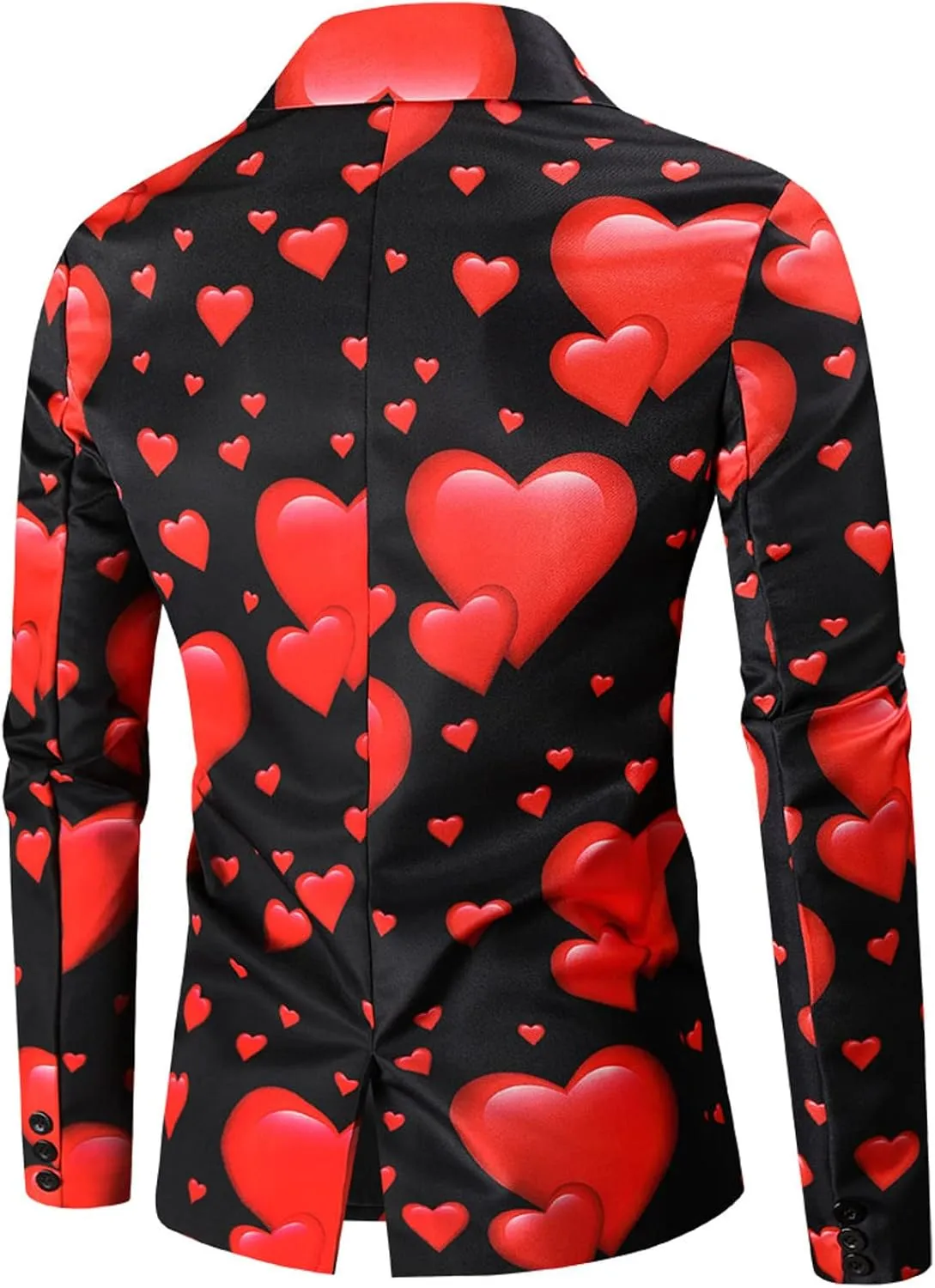 LCMTWX Mens Blazers Men's Fashion Coat Casual Pocket Button Suit Jackets Buckle Loved Printed Men Christmas Suit Jacket