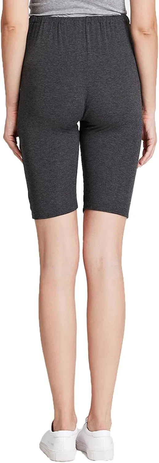 Liang Rou Maternity Belly Support Mini-Ribbed Stretch Short Leggings