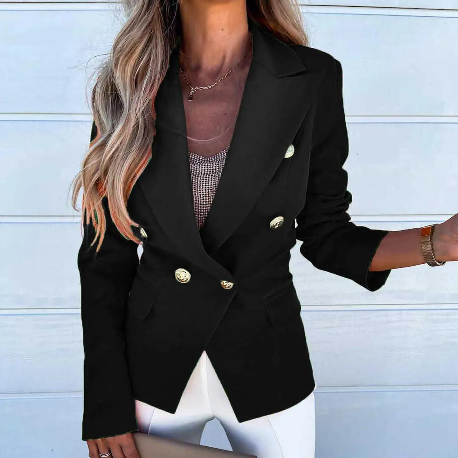 Lightweight Blazer for Women Business for Women Jacket Long Sleeve Causal Vintage Blazer Soft With Pockets Jackets
