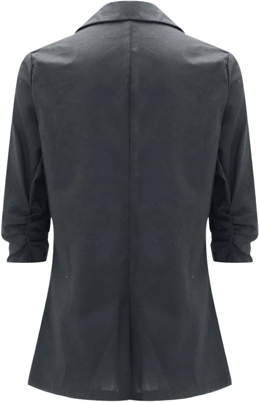 Linen Blazers for Women 2024 Work Women Blazer Long Sleeve Cute Fall Winter Jacket Baggy Herringbone Blazer
