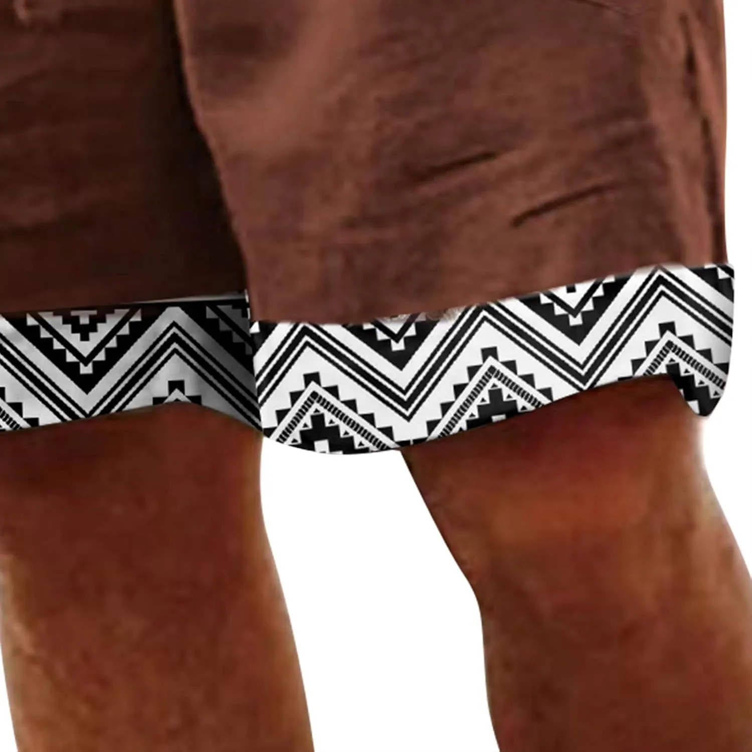 Linen Shorts for Men 11 Inch 3D Coconut Tree Printed Beach Trendy Shorts White Linen Shorts Men Big and Tall Mens