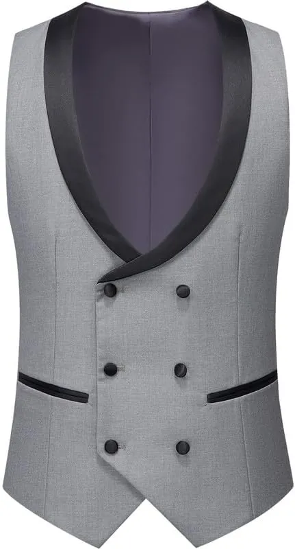 MAGE MALE Men's 3 Piece Suit One Button Slim Fit Formal Wedding Prom Tuxedo Suits Party Dinner Blazer Vest Pants Set
