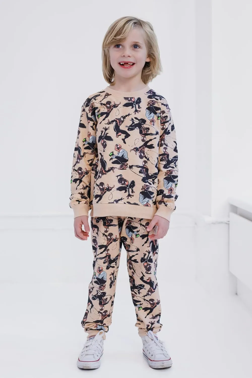 Marvel Spider-Man French Terry Sweatshirt and Jogger Pants Set Toddler to Big Kid