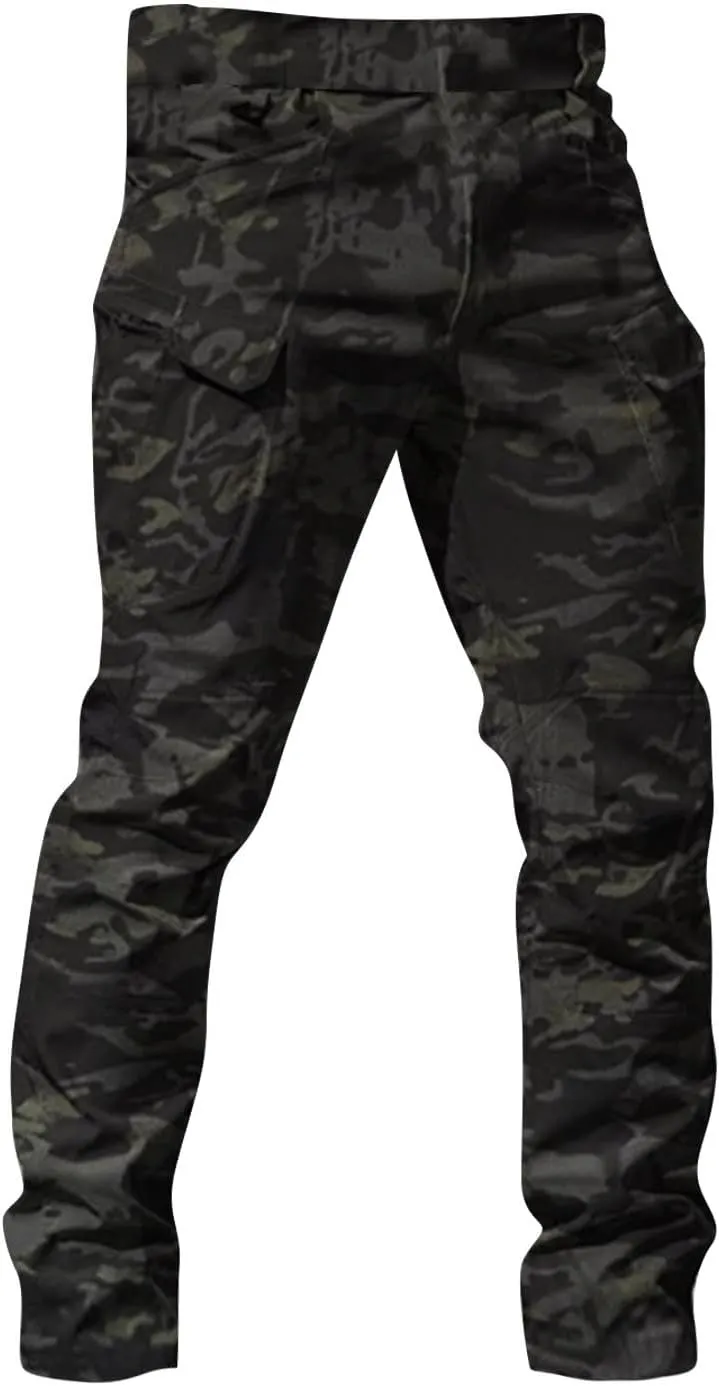 Men Camo Pants Tactical Water Resistant Pants Relaxed Fit Casual Lightweight Trousers Outdoor Hiking