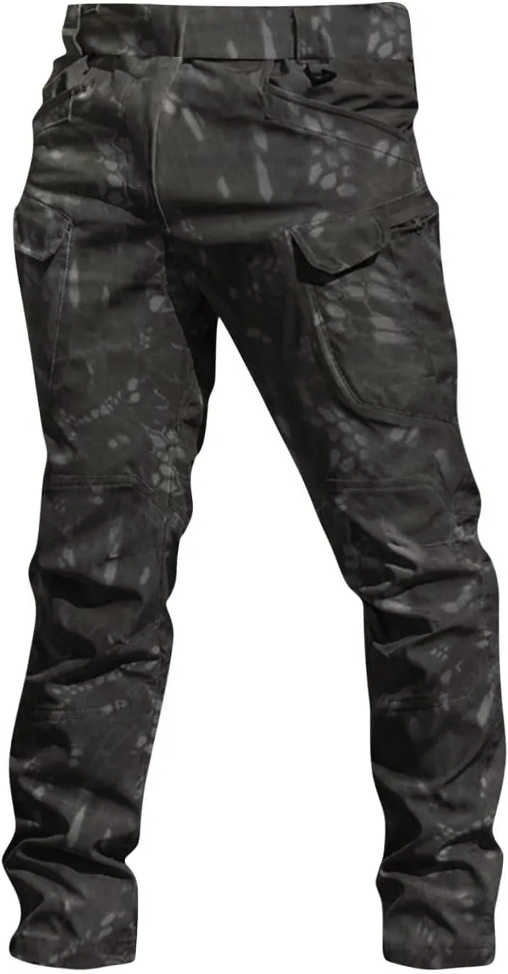 Men Camo Pants Tactical Water Resistant Pants Relaxed Fit Casual Lightweight Trousers Outdoor Hiking