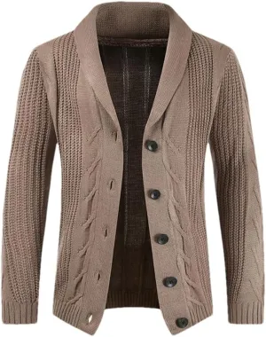 Men Cardigans Cotton Sweater Long Sleeve Mens V-Neck Sweaters Loose Solid Button Tops Knitting