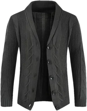 Men Cardigans Cotton Sweater Long Sleeve Mens V-Neck Sweaters Loose Solid Button Tops Knitting