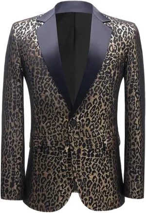 Men Squama Pattern Slim Fit Blazer Suit Jacket Peacock Pattern Slim Fit Blazer Weddingparty Suit Jacket