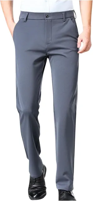 Men Suit Dress Pants Slim Fit Wedding Pants Flat Front Men Formal Pants Straight Skinny Suit Pants Wrinkle Stretch