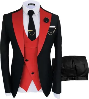 Men Suits Slim Fit - Prom Slim Fit Wedding Casual Business Formal Tuxedo 3 Piece Suits for Men