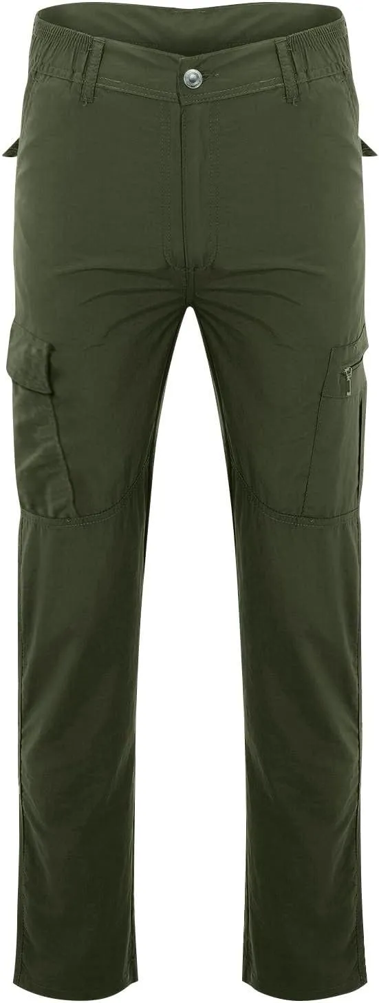 Mencomfy Cargo Pants Waterproof Ripstop Flex Tactic Lightweight Outdoor Hiking Work Pants Relaxed Fit Trousers