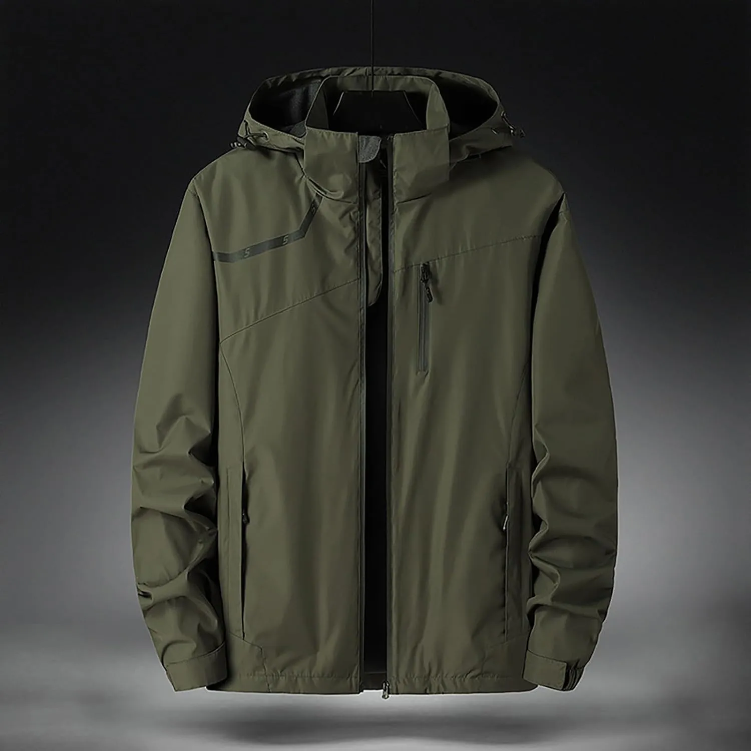 Mens Autumn Rain Jacket Lightweight Waterproof Raincoat with Hood Outdoor Breathable Travel Hiking Cycling Jackets
