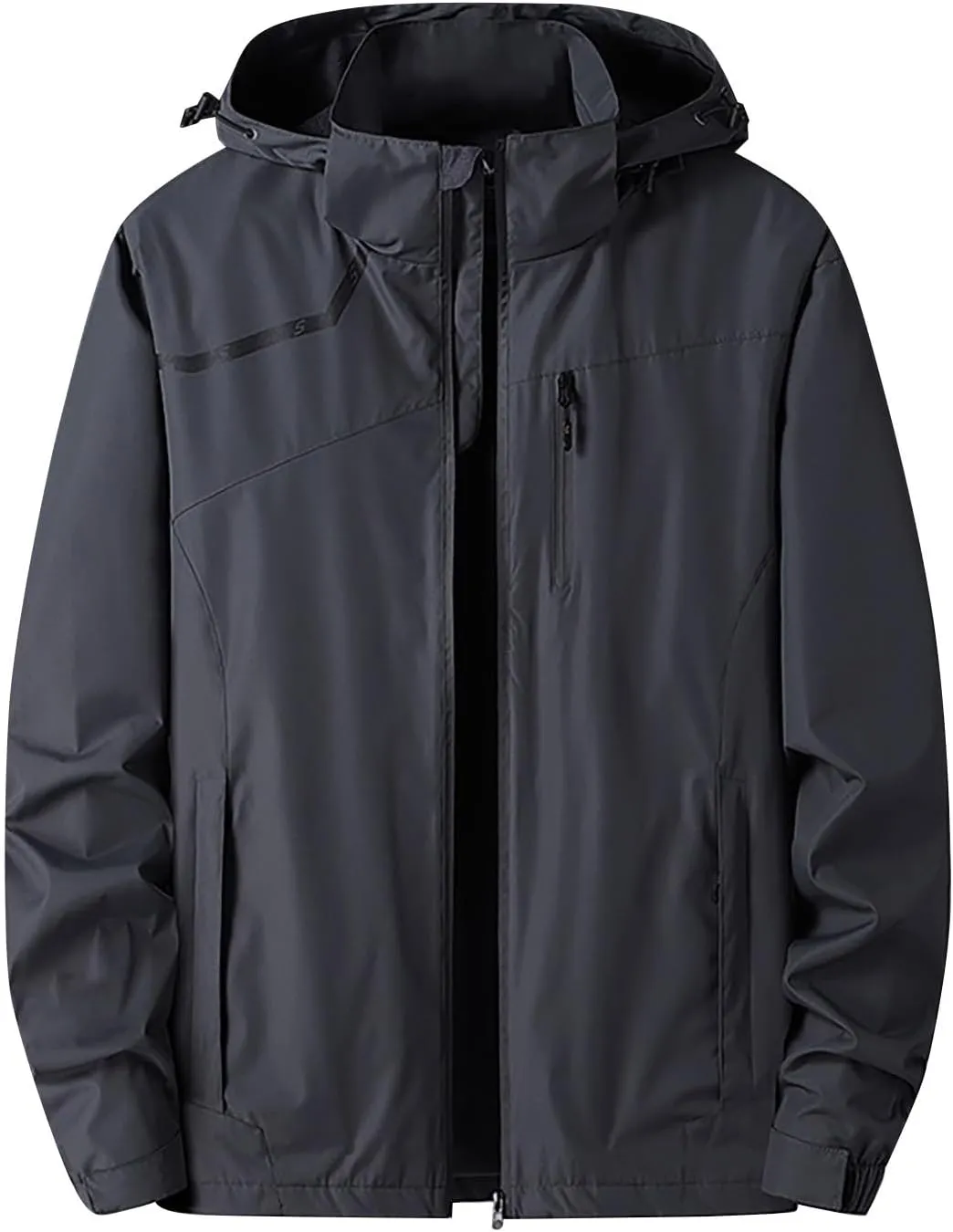 Mens Autumn Rain Jacket Lightweight Waterproof Raincoat with Hood Outdoor Breathable Travel Hiking Cycling Jackets