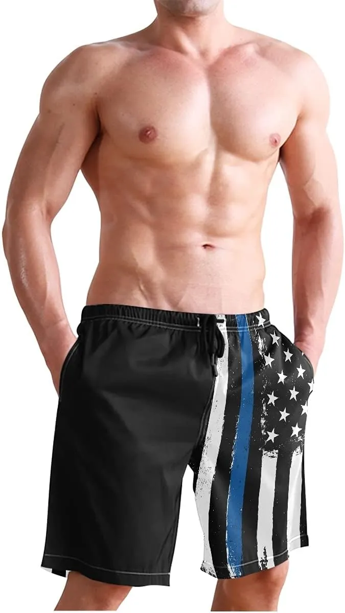 Men's Beach Shorts Quick-Dry Swim Trunks with Mesh Lining Swimsuits Board Shorts