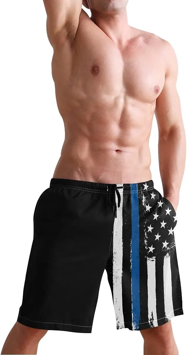 Men's Beach Shorts Quick-Dry Swim Trunks with Mesh Lining Swimsuits Board Shorts
