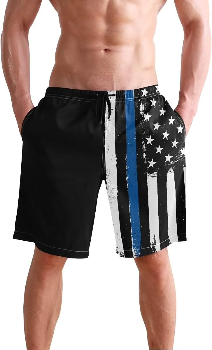 Men's Beach Shorts Quick-Dry Swim Trunks with Mesh Lining Swimsuits Board Shorts