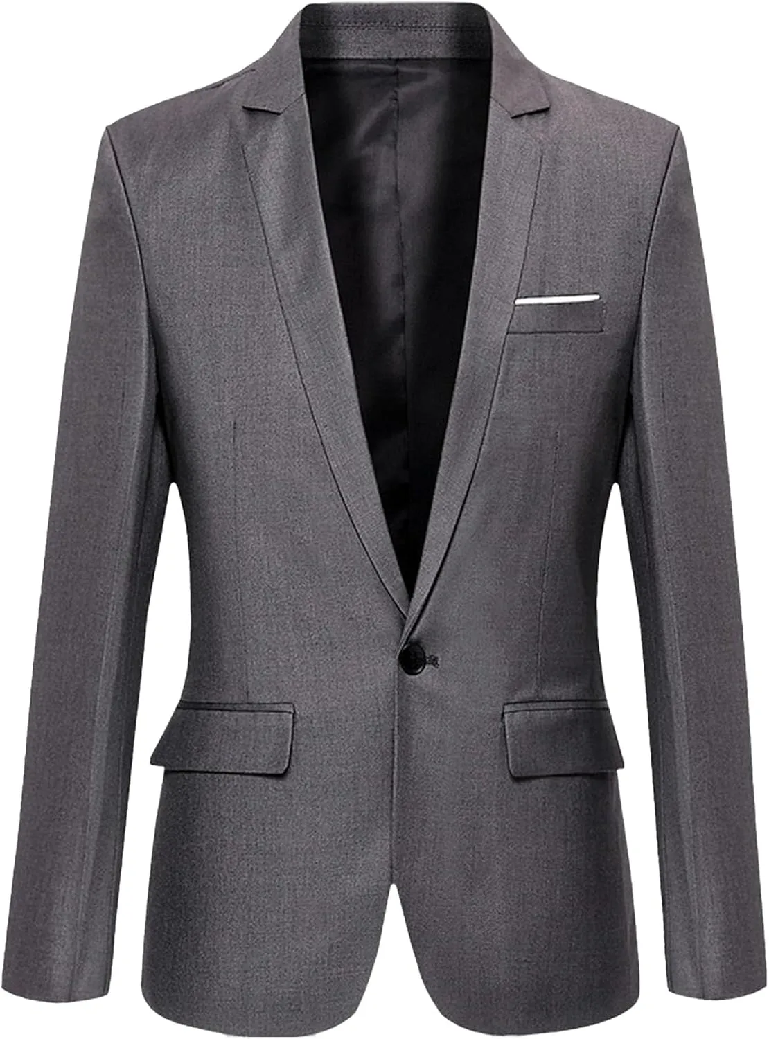 Mens Blazer Jacket One Button Slim Fit Sport Coat for Wedding Prom Party Casual Lightweight Business Suit Jackets
