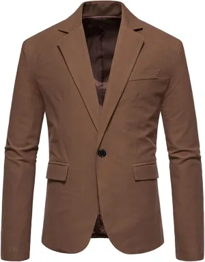 Mens Blazer Sports Coat Slim Fit One Button Solid Men's Casual Knit Suit Blazer Jackets for Business Wedding Party