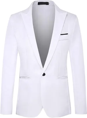 Mens Blazers Slim Fit Business Casual Men Suit Sport Coat One Button Travel Blazer Lightweight Suit Jacket